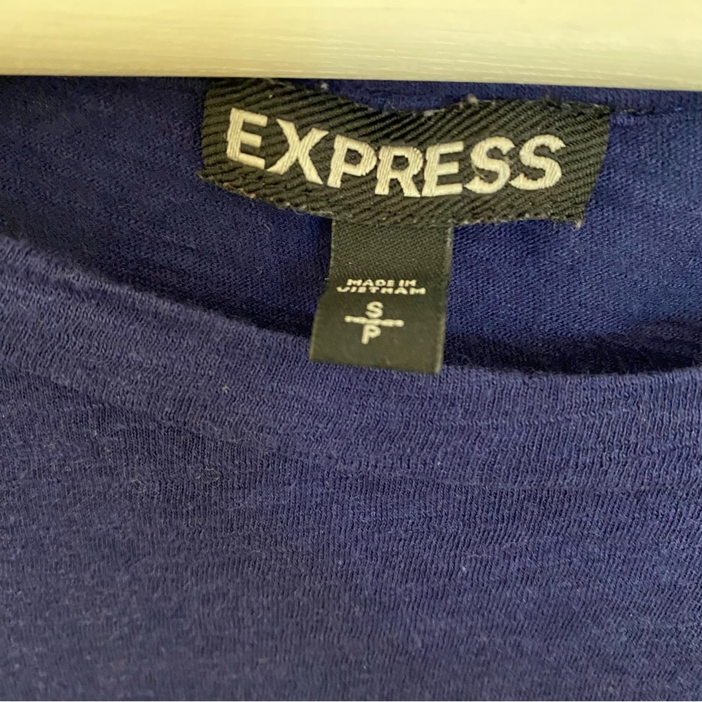Express Navy Color Block Tee - Picture 2 of 5